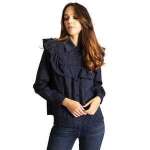 Munthe Women's Ryder Check Seersucker Shirt Sz 44